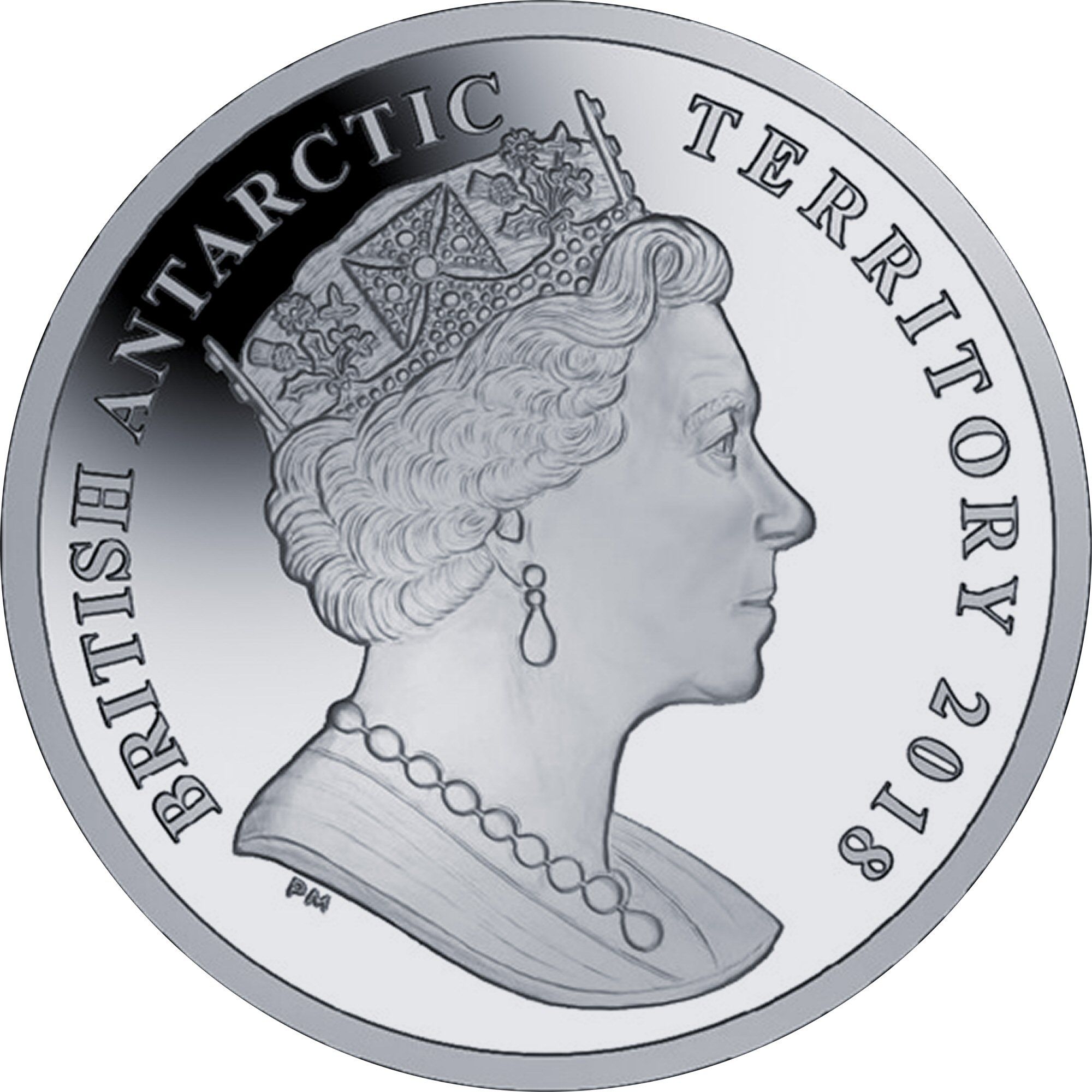 British Antarctic Territory 2 Pounds - Elizabeth II Robert Falcon Scott; Silver obverse