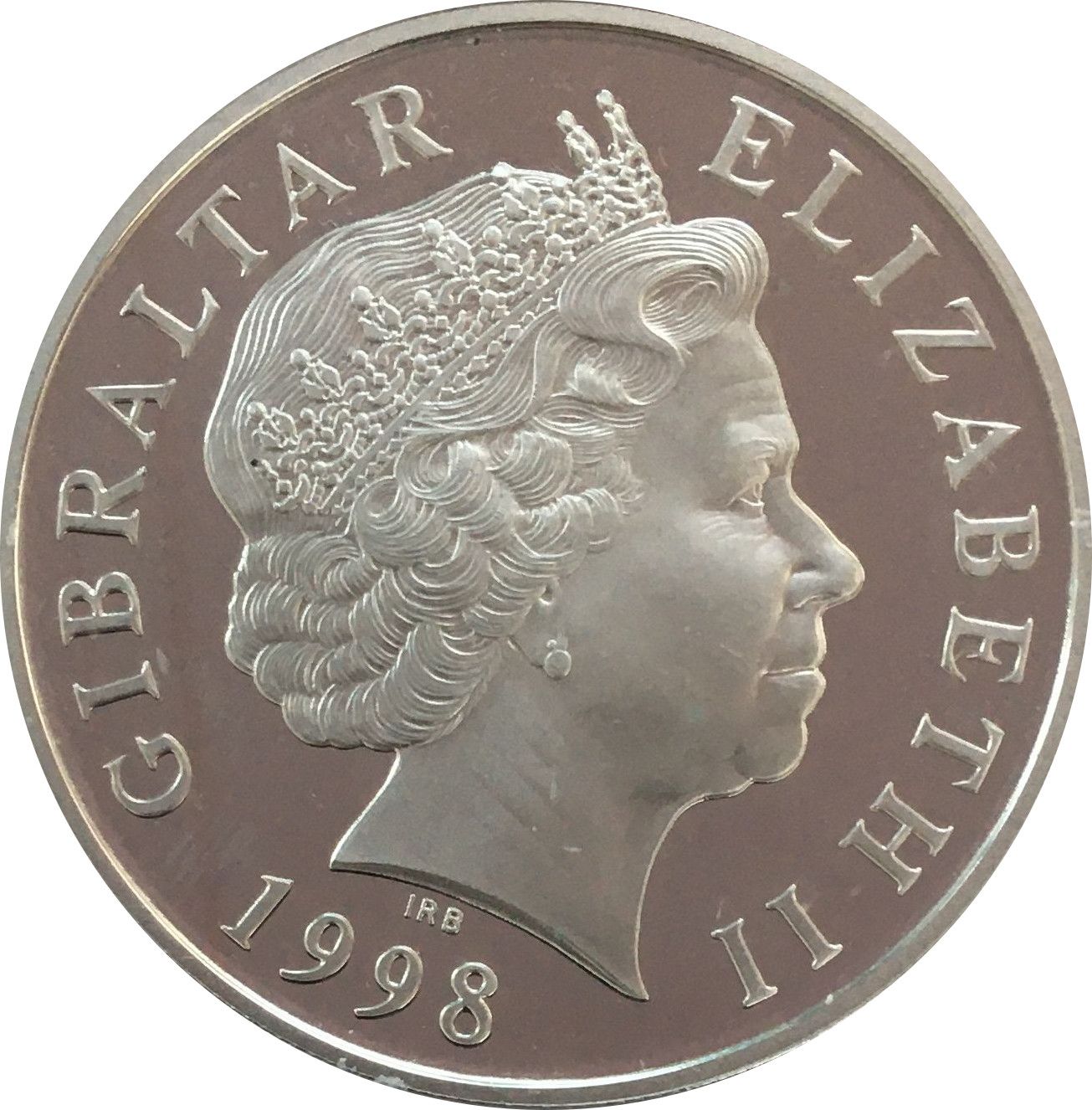Gibraltar 5 Pounds - Elizabeth II Millennium Dome; Silver Proof obverse