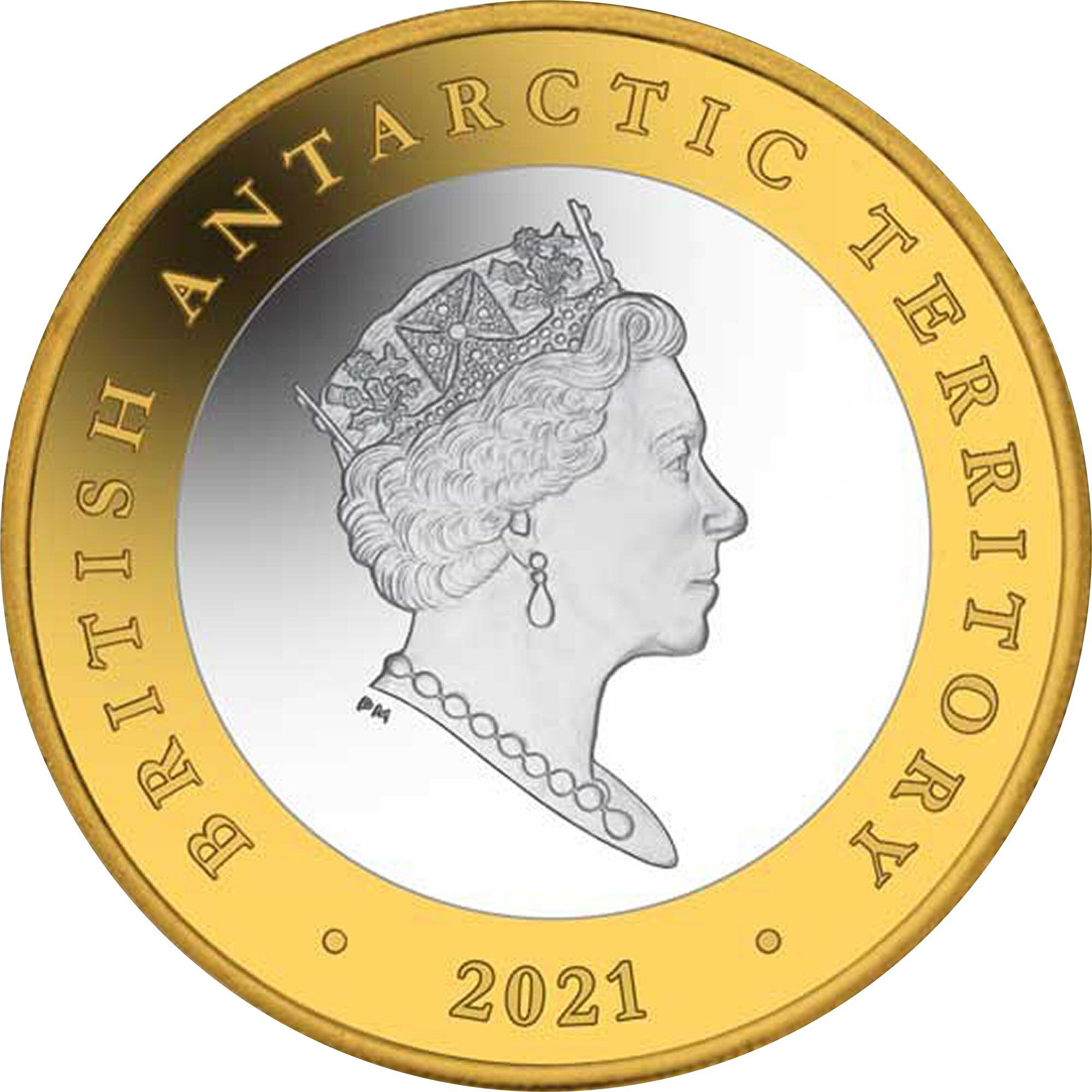 British Antarctic Territory 2 Pounds - Elizabeth II Antarctic Treaty; Silver obverse