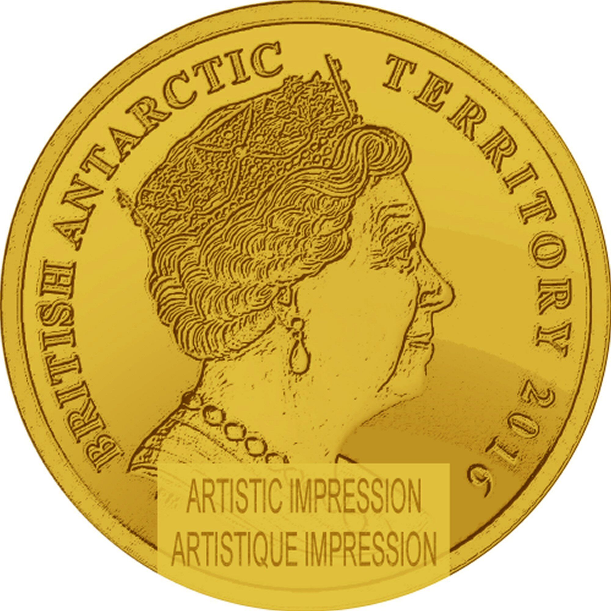 British Antarctic Territory 2 Pounds - Elizabeth II 90th Birthday; Gold obverse