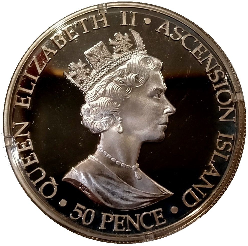 Ascension Island 50 Pence - Elizabeth II WWII obverse
