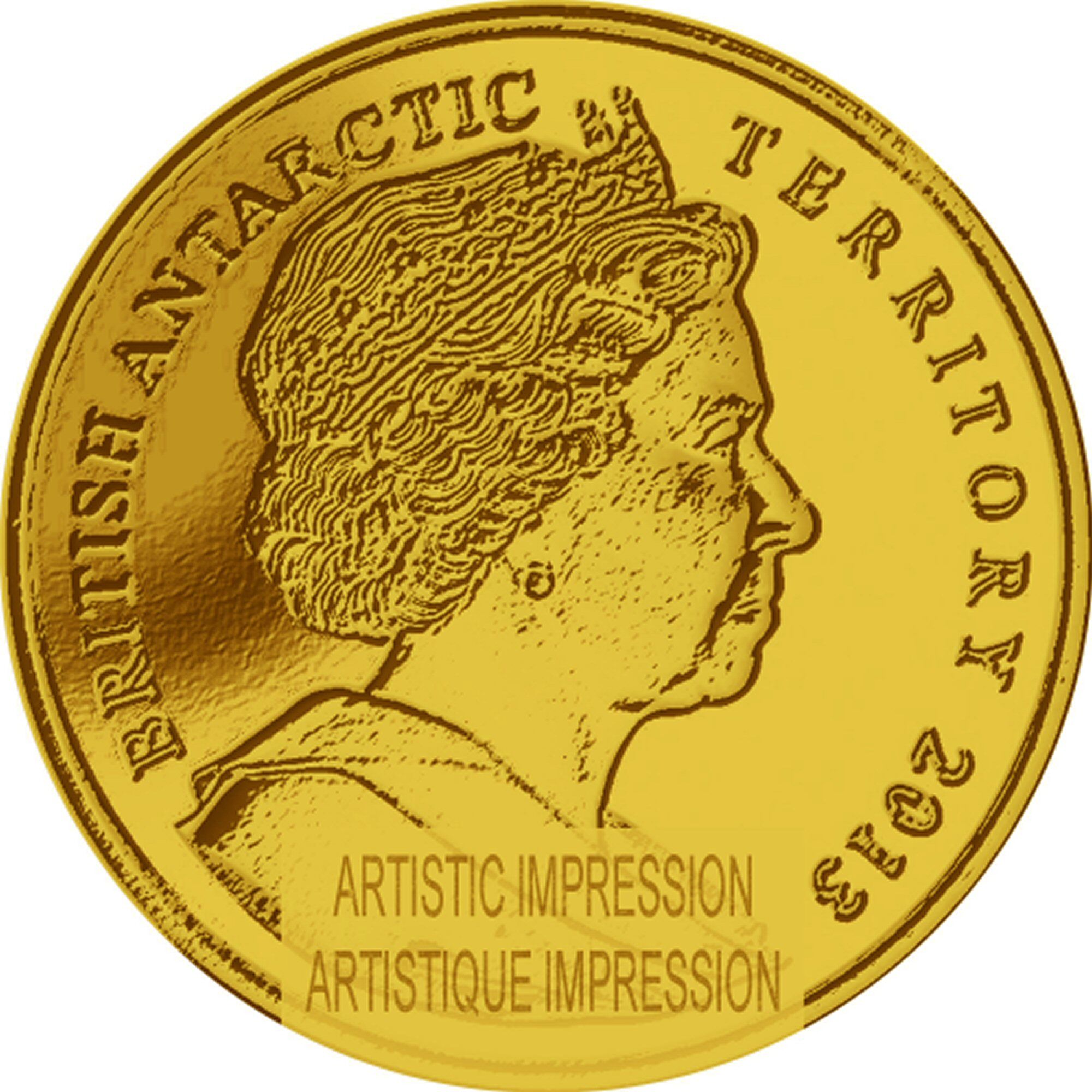 British Antarctic Territory 2 Pounds - Elizabeth II Queen Elizabeth Land; Gold obverse