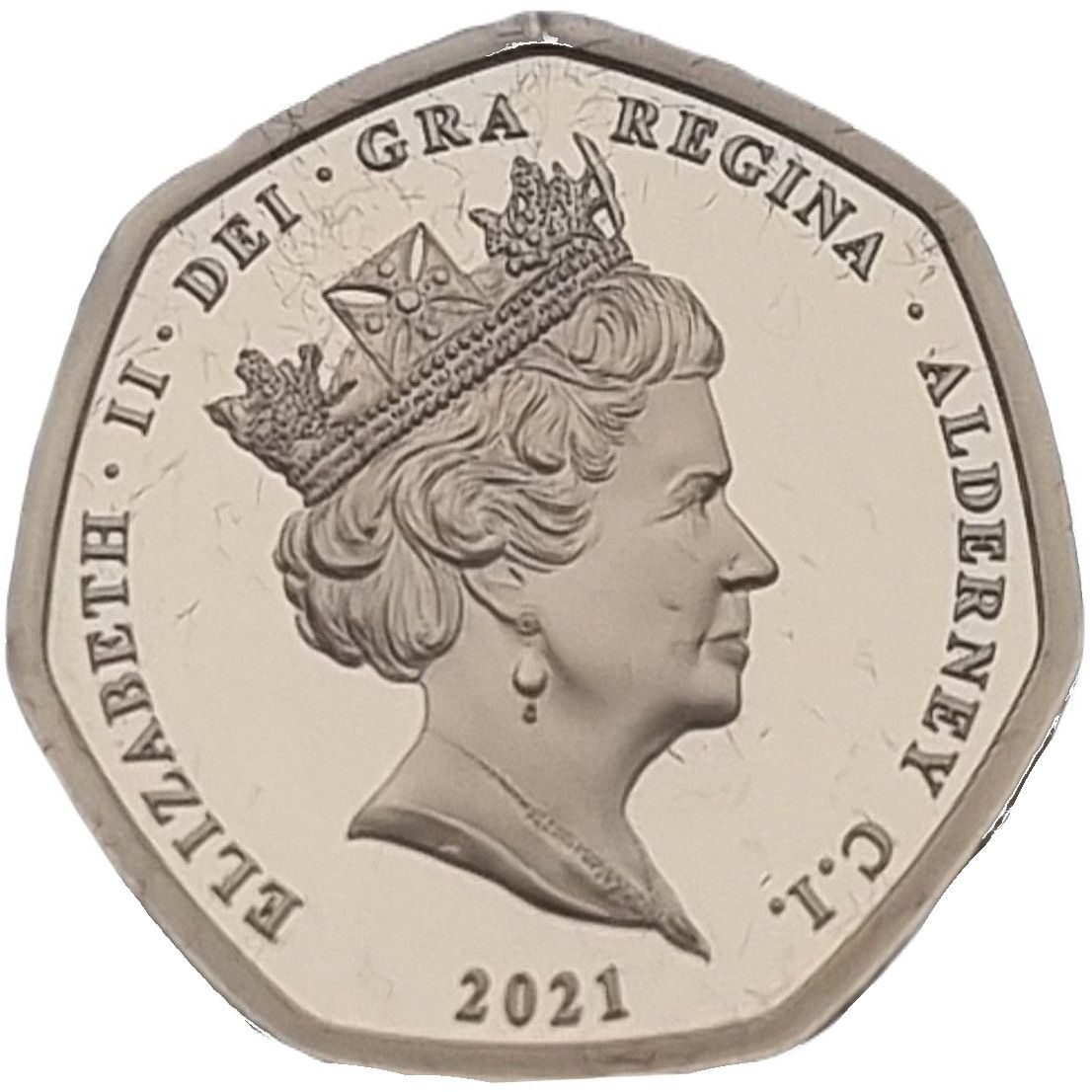 Alderney ¼ Sovereign - Elizabeth II Decimal anniversary obverse