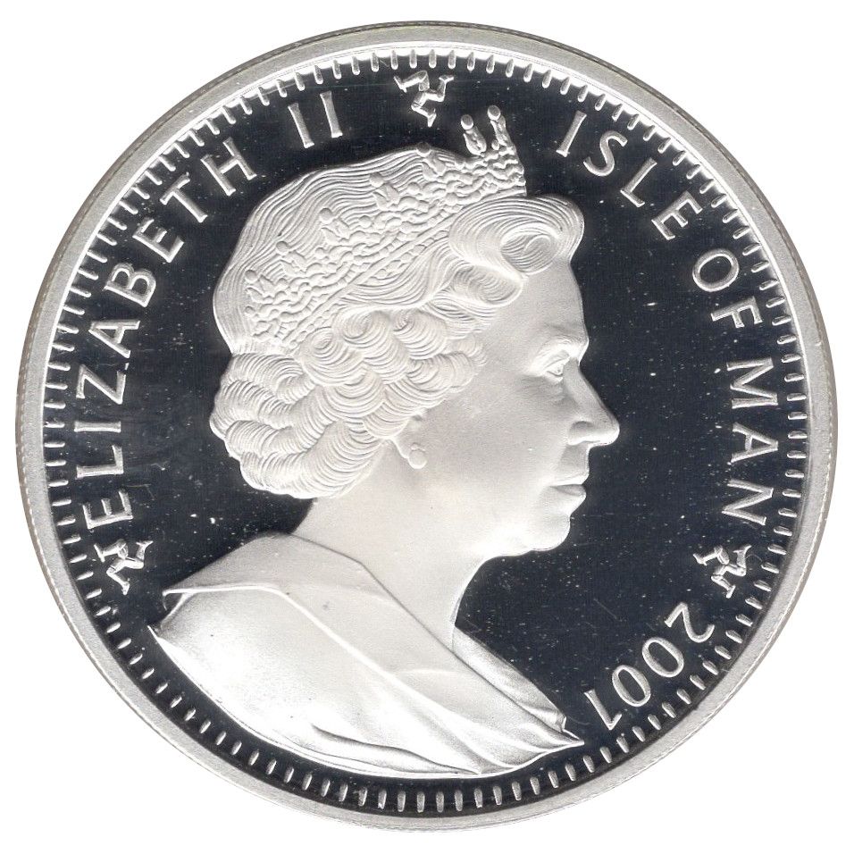 Isle of Man 1 Crown - Elizabeth II Diamond Birthday; Silver proof obverse