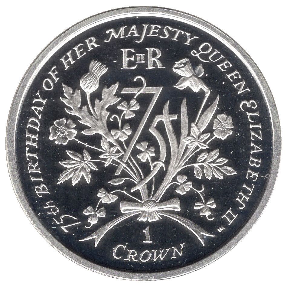 Isle of Man 1 Crown - Elizabeth II Diamond Birthday; Silver proof