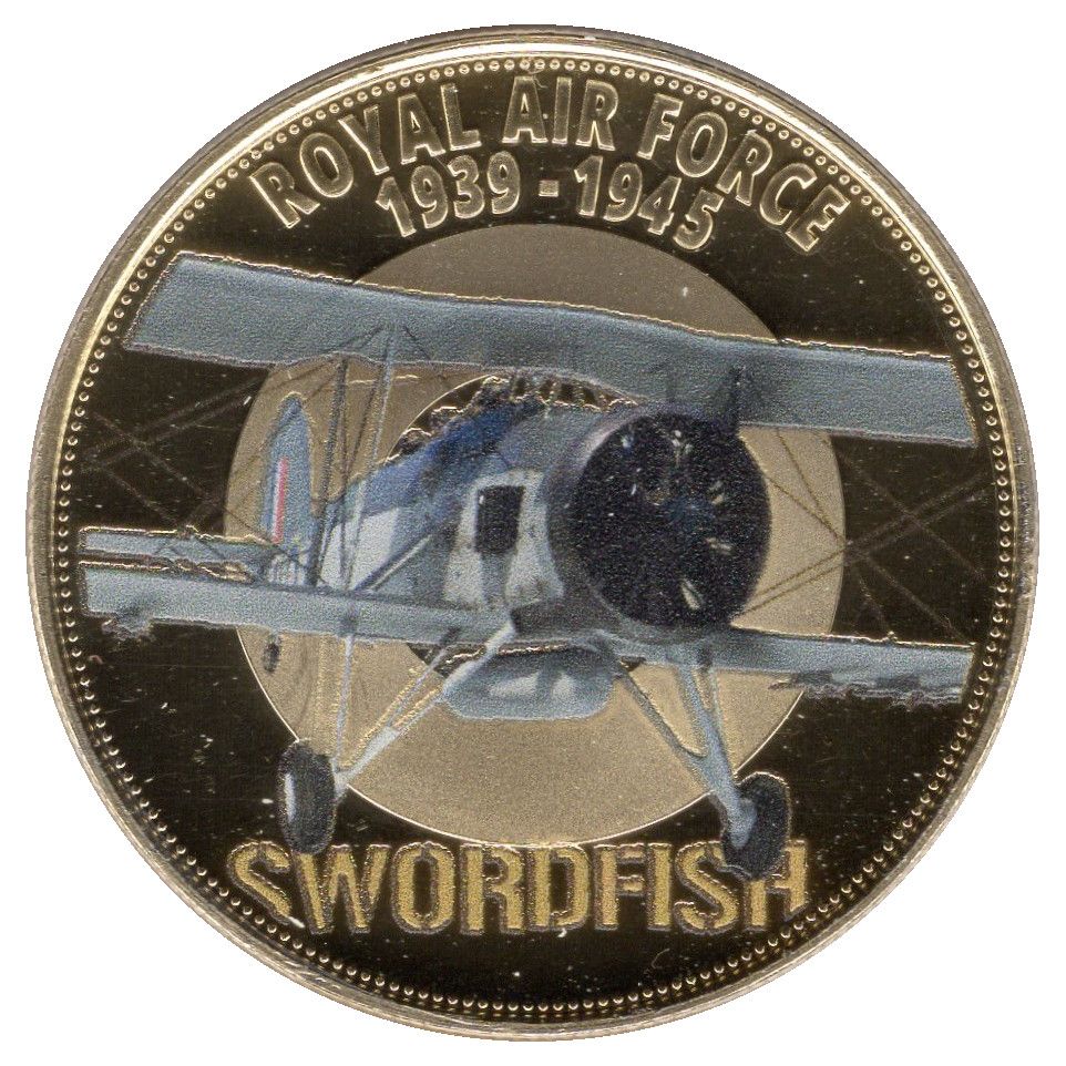 Isle of Man 1 Crown - Elizabeth II RAF - Swordfish