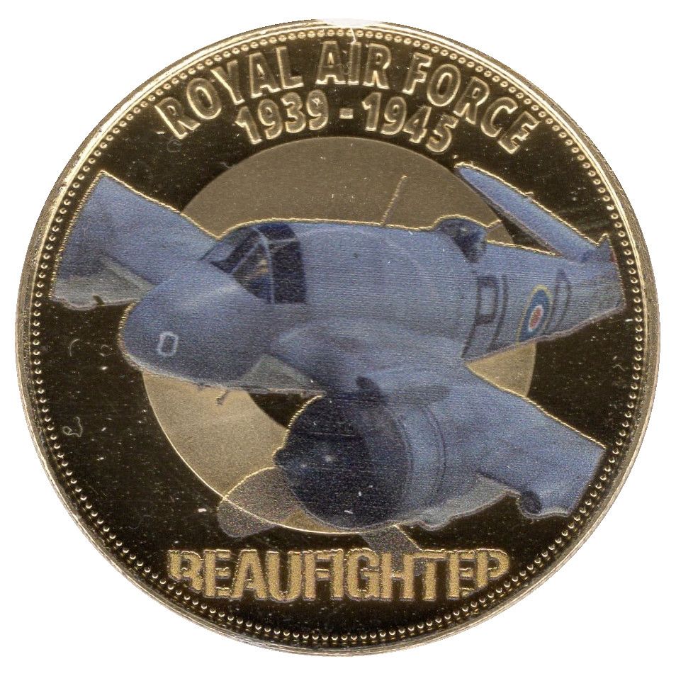 Isle of Man 1 Crown - Elizabeth II RAF - Beaufighter reverse