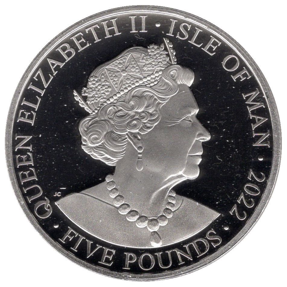 Isle of Man 5 Pounds - Elizabeth II Platinum Jubilee obverse