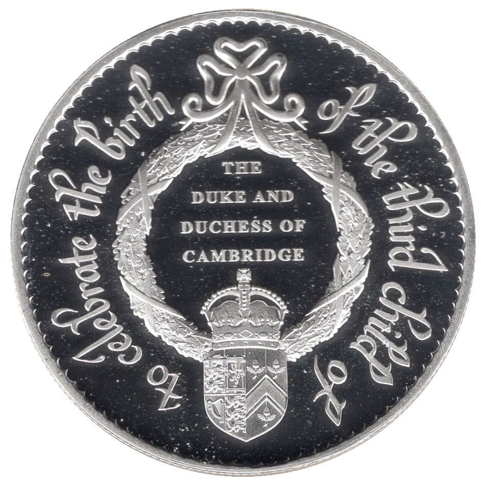 Isle of Man 5 Pounds - Elizabeth II Birth of Prince Louis; Silver proof