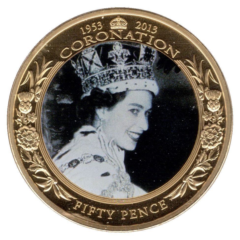 Guernsey 50 Pence - Elizabeth II Queen with Crown reverse