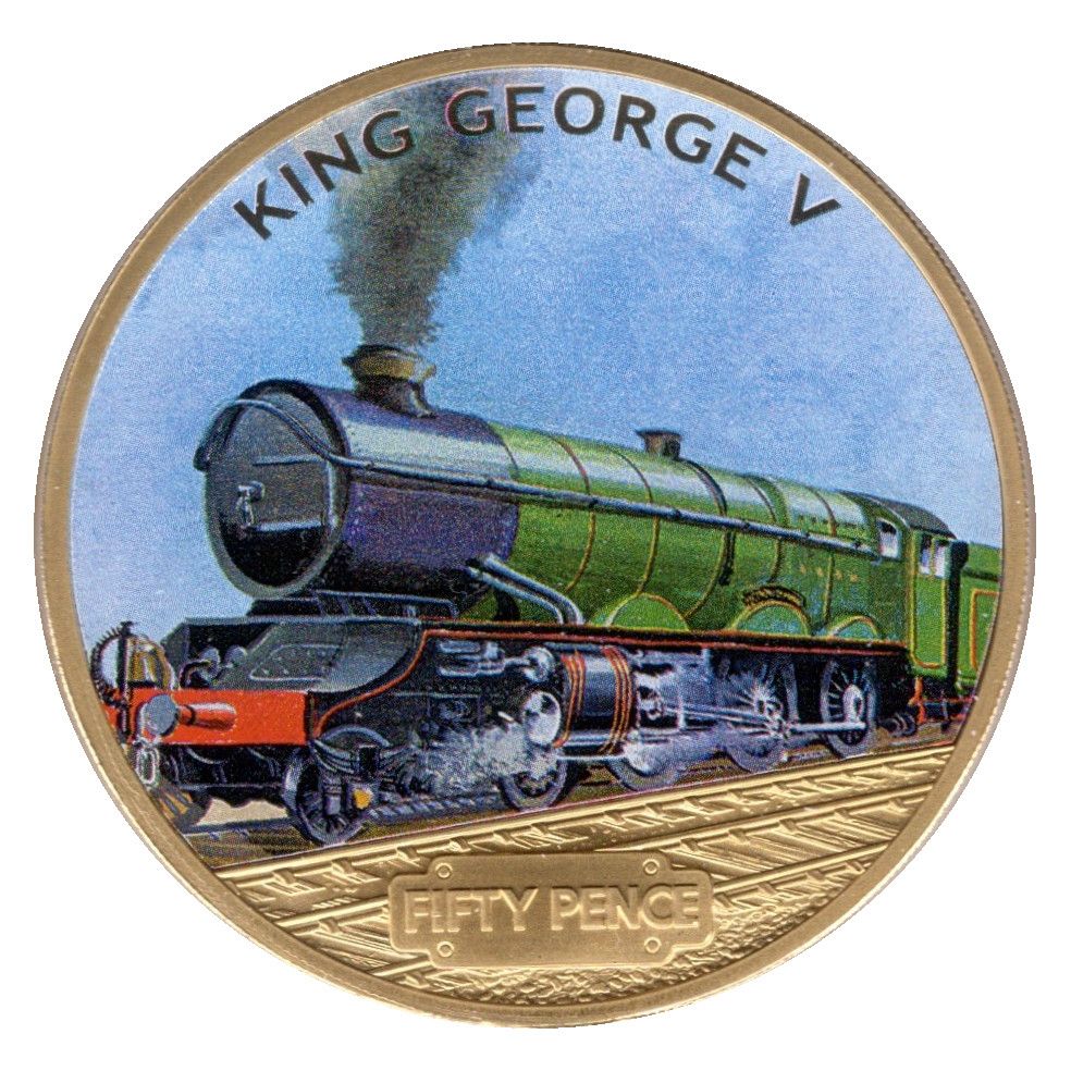 Guernsey 50 Pence - Elizabeth II King George V reverse