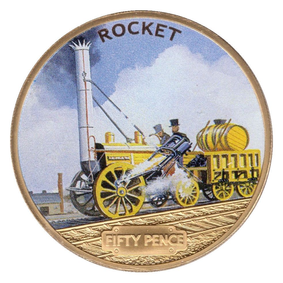 Guernsey 50 Pence - Elizabeth II Rocket reverse
