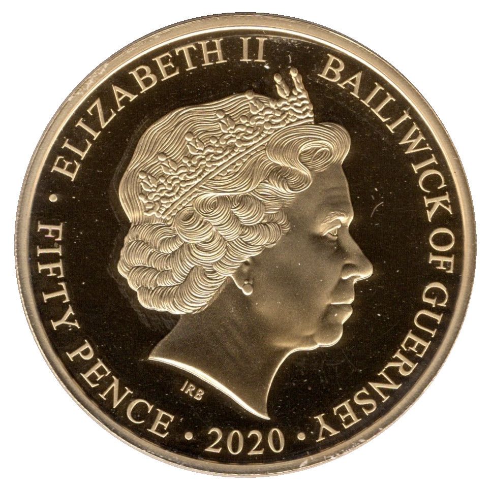 Guernsey 50 Pence - Elizabeth II RAF - Typhoon obverse