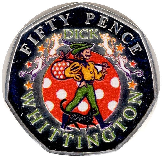 Guernsey 50 Pence - Elizabeth II Dick Whittington; Silver proof reverse