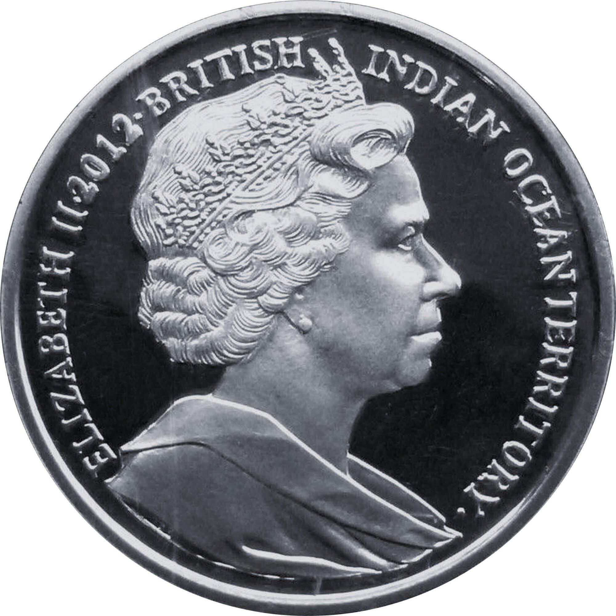British Indian Ocean Territory 2 Pounds - Elizabeth II Diamond Jubilee; Silver obverse