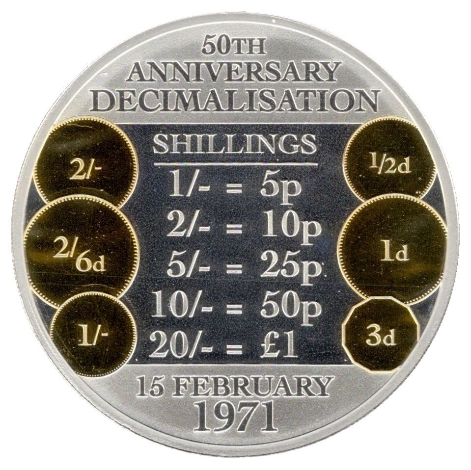 Guernsey 5 Pounds - Elizabeth II Decimalisation; Silver proof