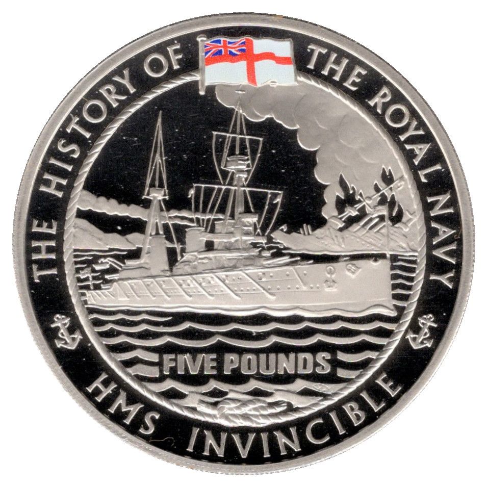 Guernsey 5 Pounds - Elizabeth II Royal Navy - HMS Invincible