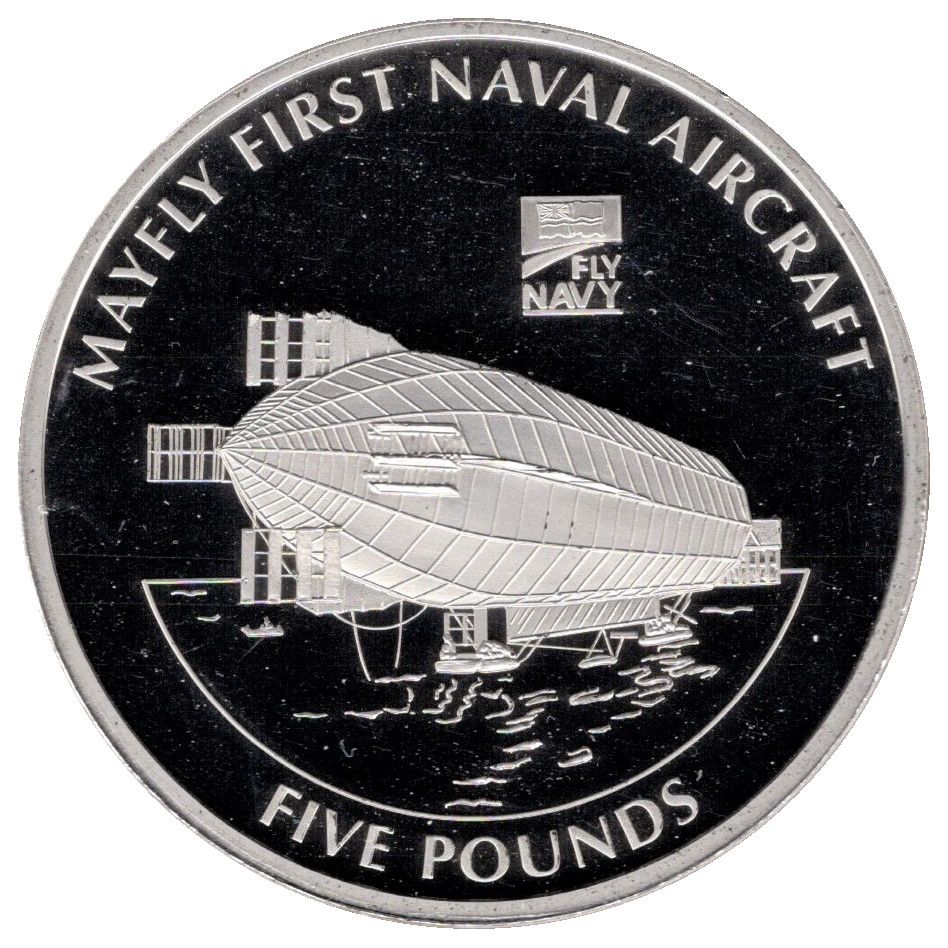 Guernsey 5 Pounds - Elizabeth II Naval Aviation - Mayfly reverse