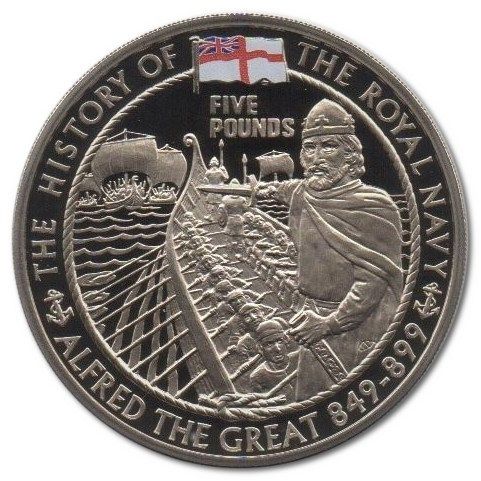 Alderney 5 Pounds - Elizabeth II Alfred the Great; 4th Portrait