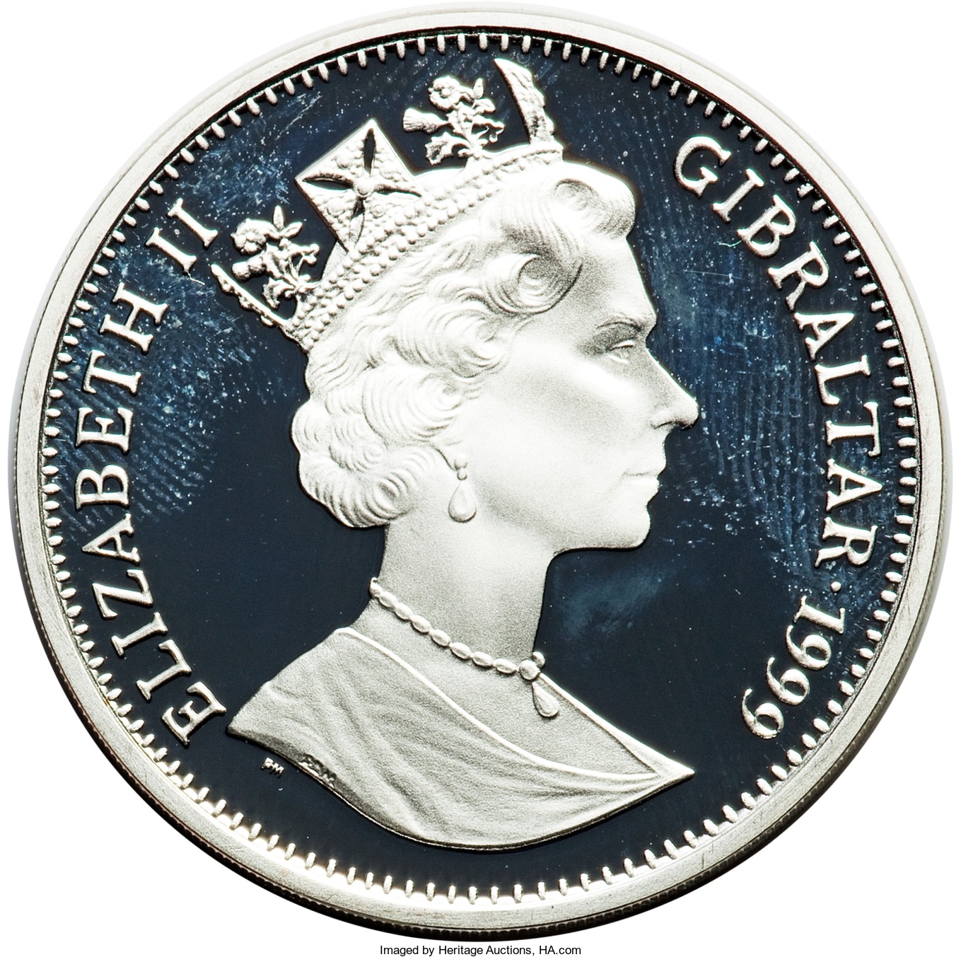 Gibraltar 1 Crown - Elizabeth II King Henry VIII; Silver Proof obverse