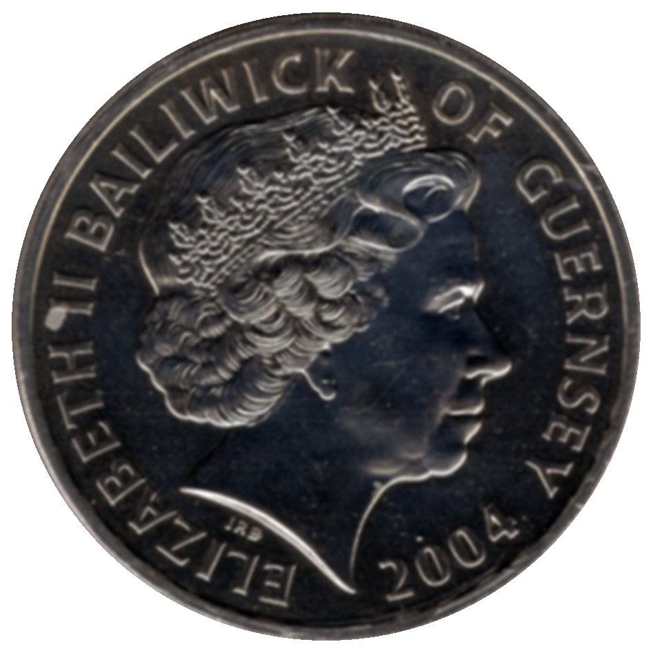 Guernsey 5 Pounds - Elizabeth II Channel Islands Boat Train obverse
