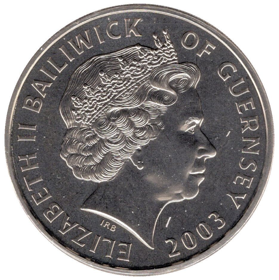 Guernsey 5 Pounds - Elizabeth II Royal Navy - The Golden Hind obverse