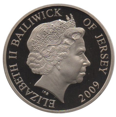 Jersey 5 Pounds - Elizabeth II Royal Navy, HMS Victory obverse