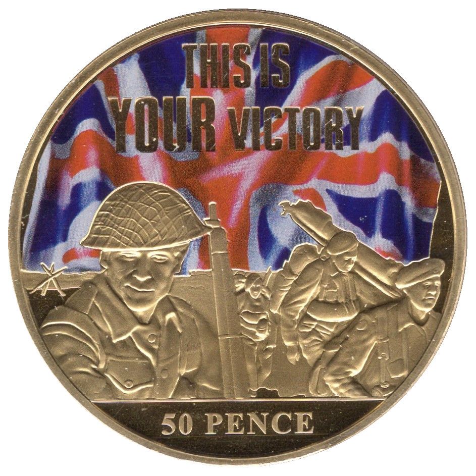 Jersey 50 Pence - Elizabeth II Normandy Landings
