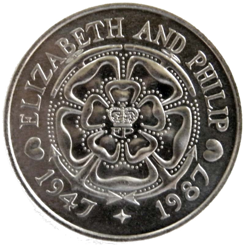 Tristan da Cunha 50 Pence - Elizabeth II Wedding Anniversary