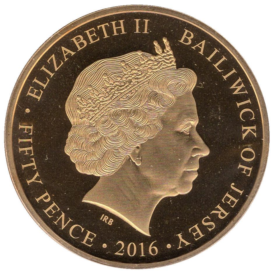 Jersey 50 Pence - Elizabeth II WWI - Third Battle of Ypres obverse