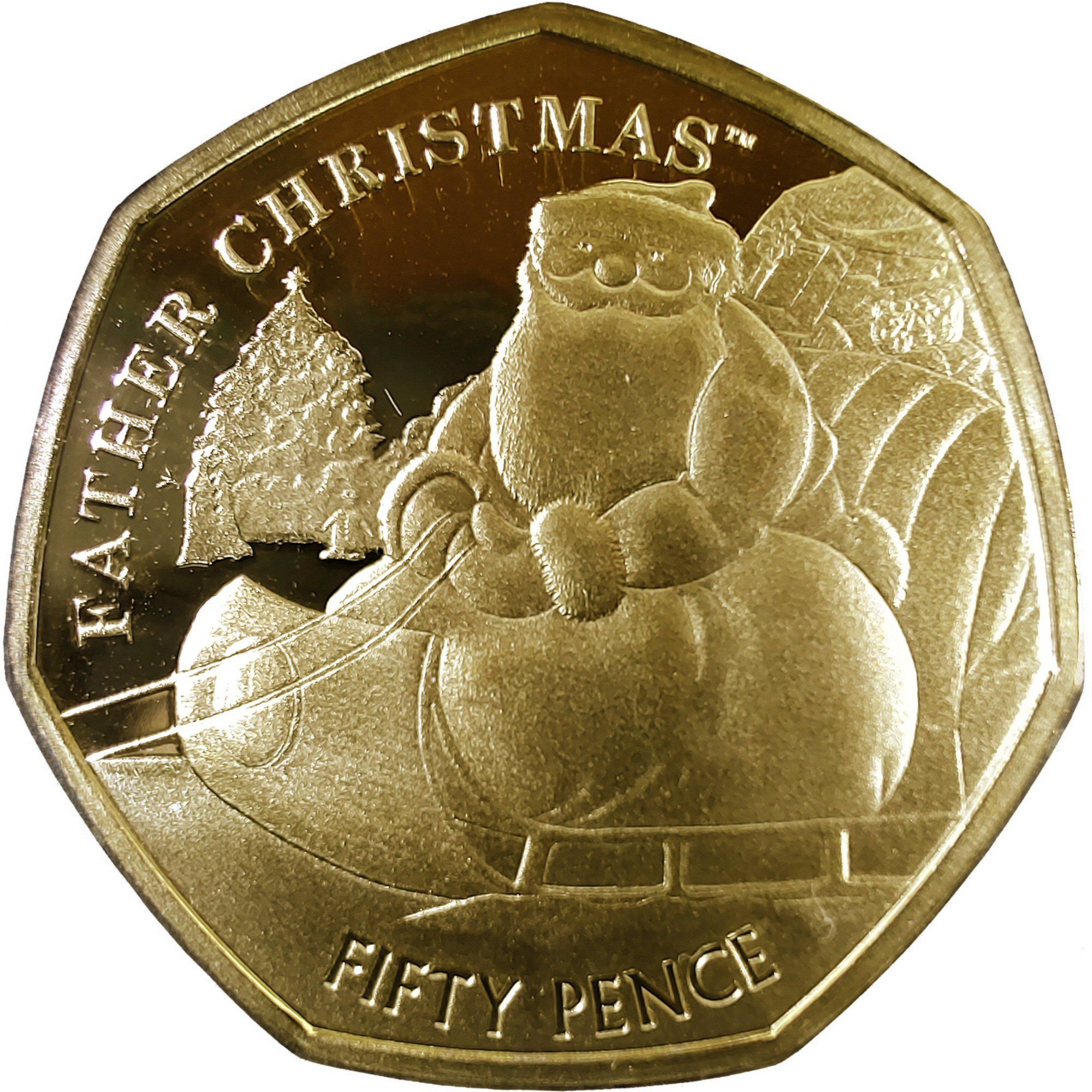 British Indian Ocean Territory 50 Pence - Elizabeth II Father Christmas; Gold