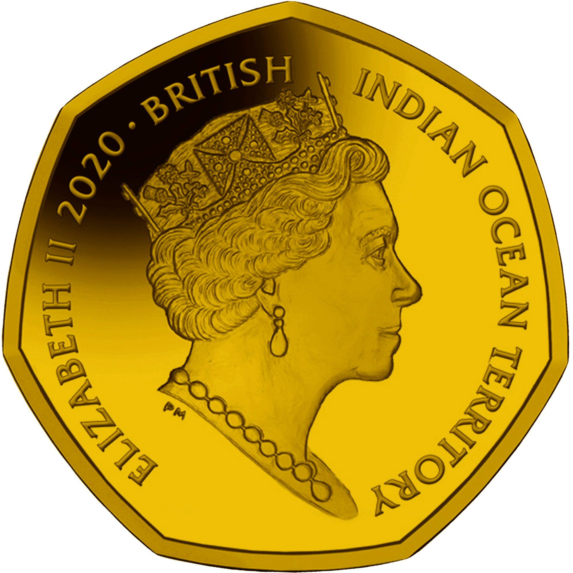 British Indian Ocean Territory 50 Pence - Elizabeth II Father Christmas; Gold; Piedfort obverse