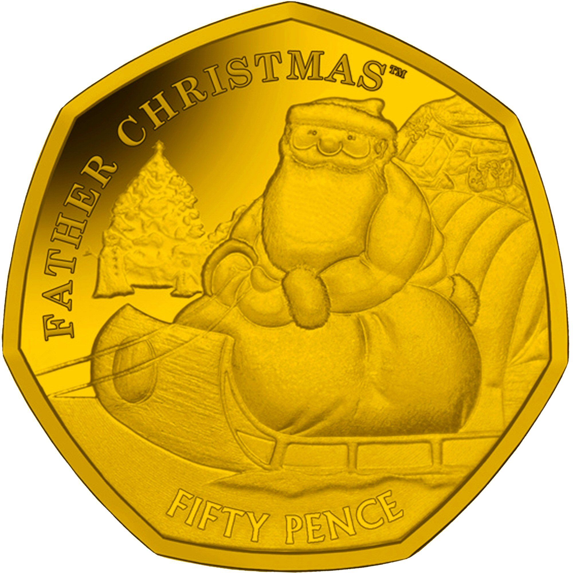 British Indian Ocean Territory 50 Pence - Elizabeth II Father Christmas; Gold; Piedfort