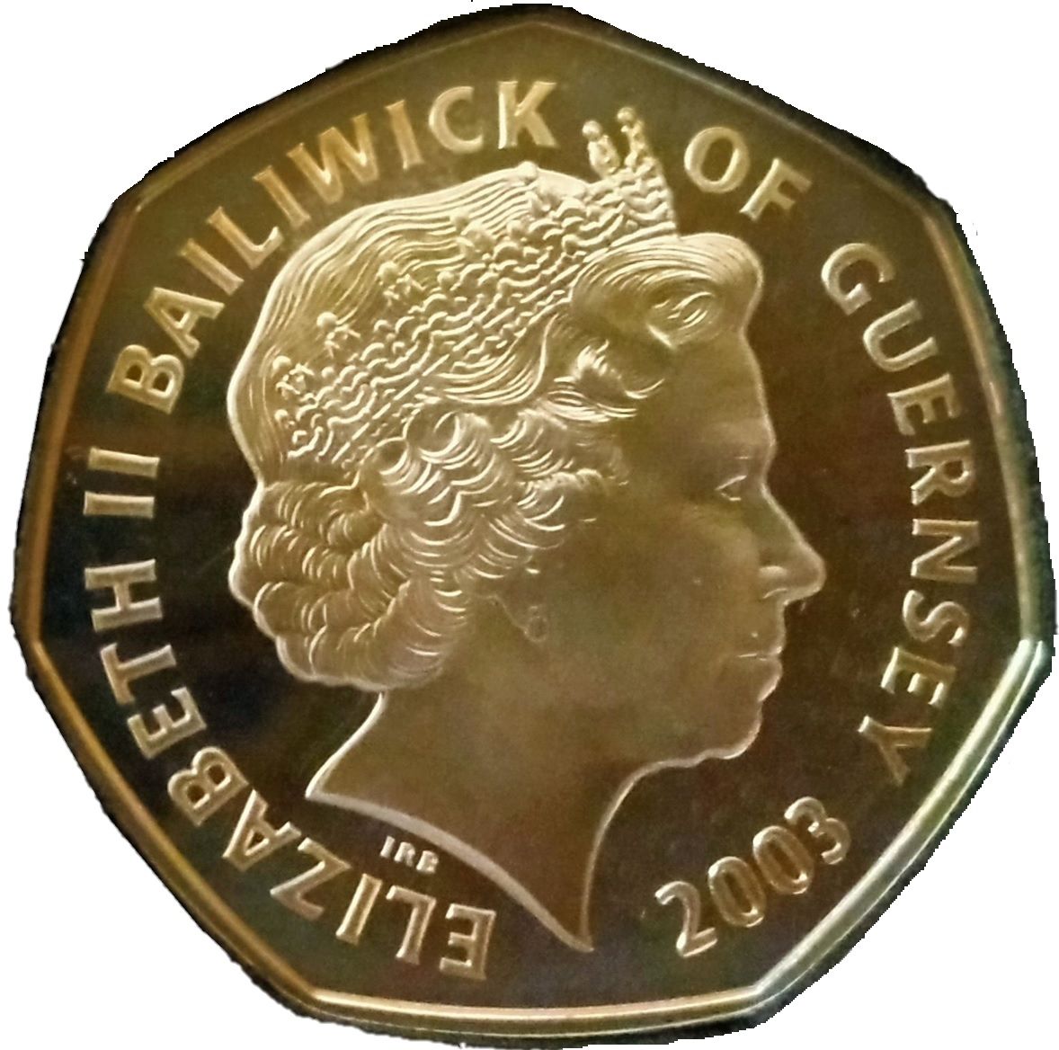 Guernsey 50 Pence - Elizabeth II Coronation Jubilee; Silver Proof obverse