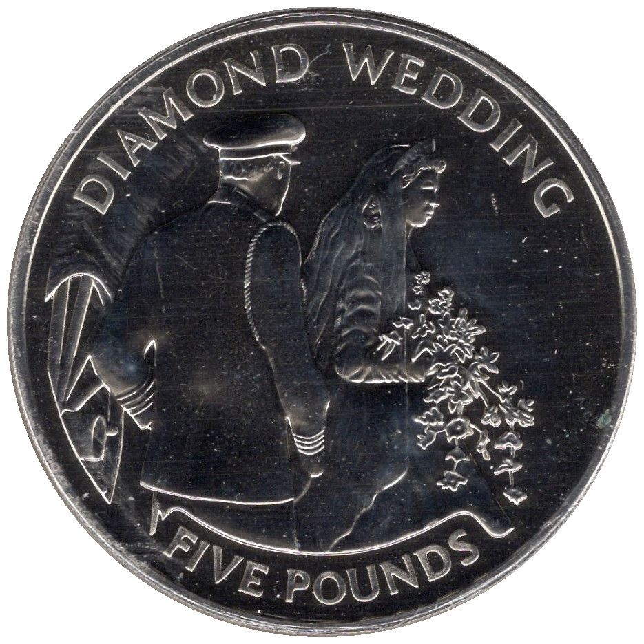 Jersey 5 Pounds - Elizabeth II Diamond Wedding - Arrival at Westminster Abbey