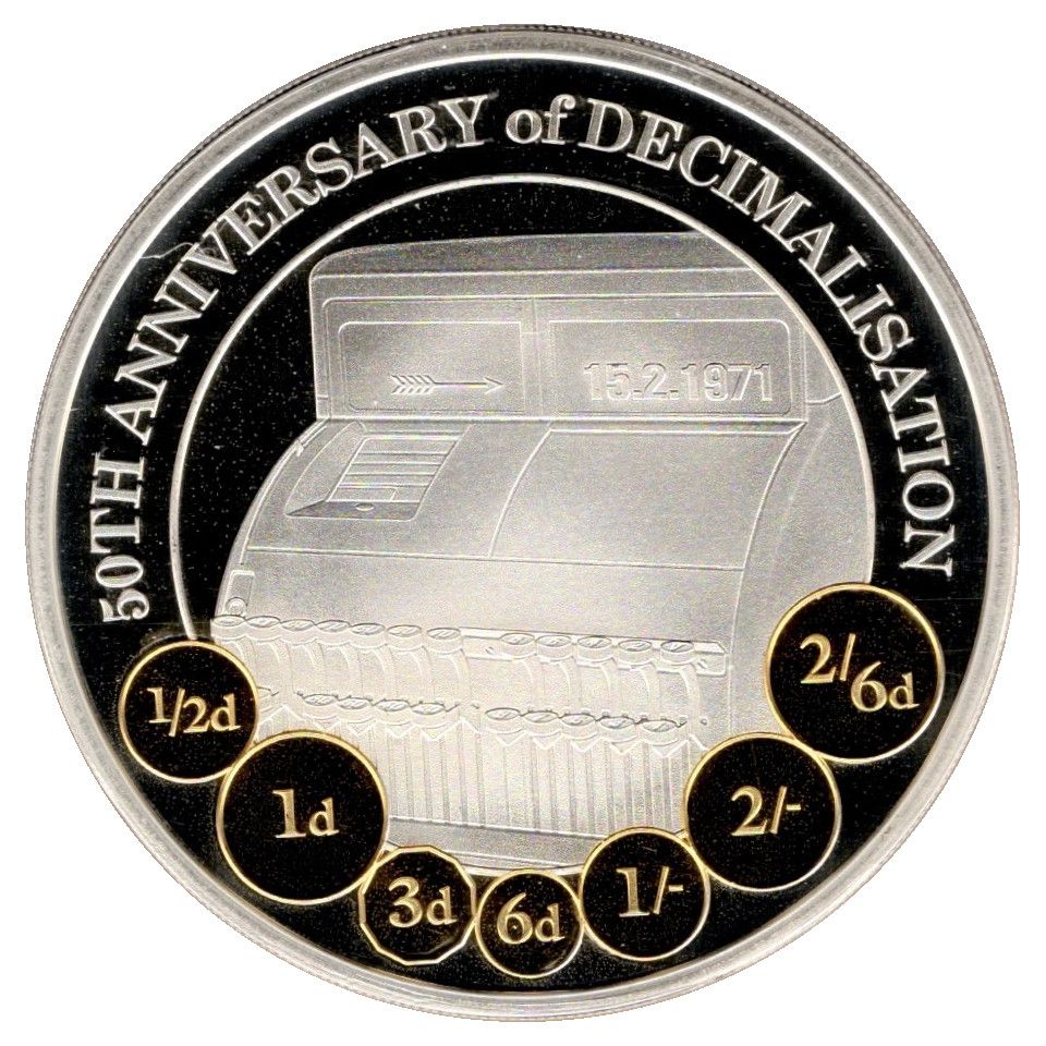 Jersey 5 Pounds - Elizabeth II Decimalisation; Silver proof