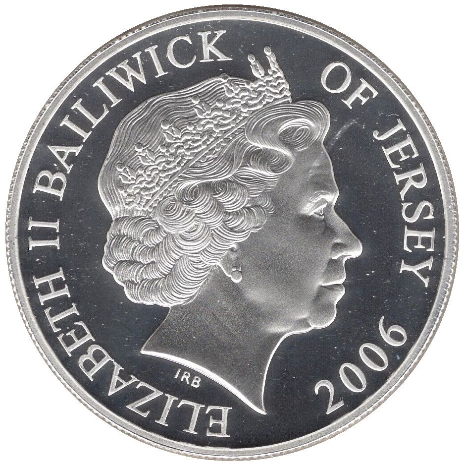 Jersey 5 Pounds - Elizabeth II 80th Birthday Queen Elizabeth II; Silver proof obverse