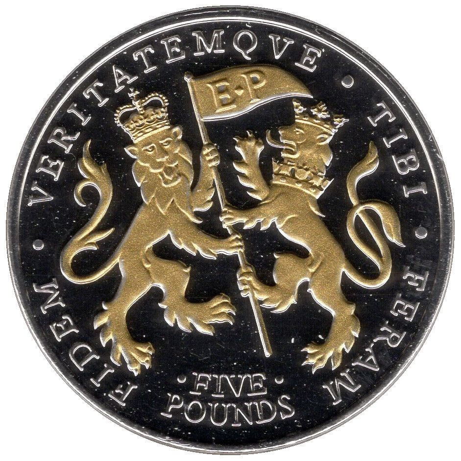 Jersey 5 Pounds - Elizabeth II Lifetime of Service; Selective gold plating reverse