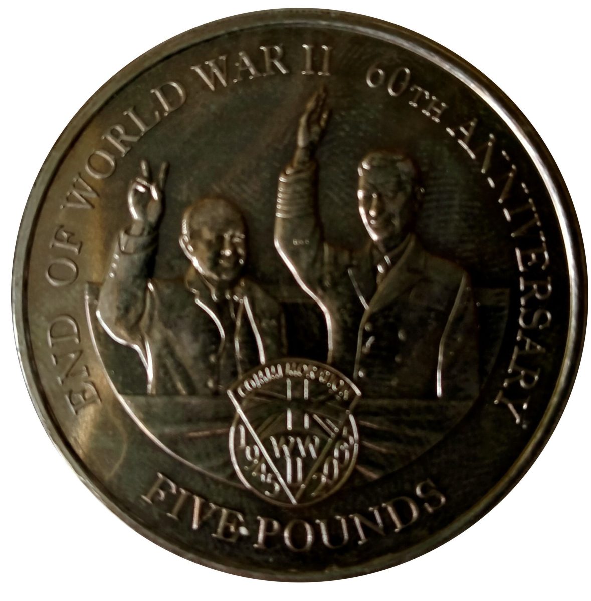 Guernsey 5 Pounds - Elizabeth II End of WWII