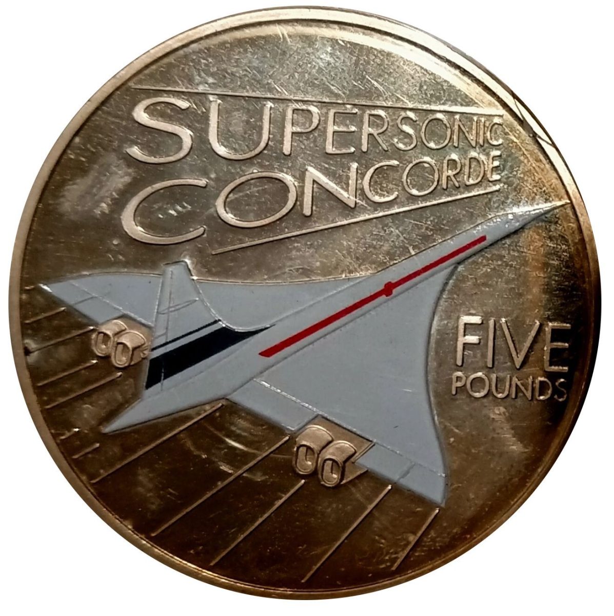 Guernsey 5 Pounds - Elizabeth II Concorde