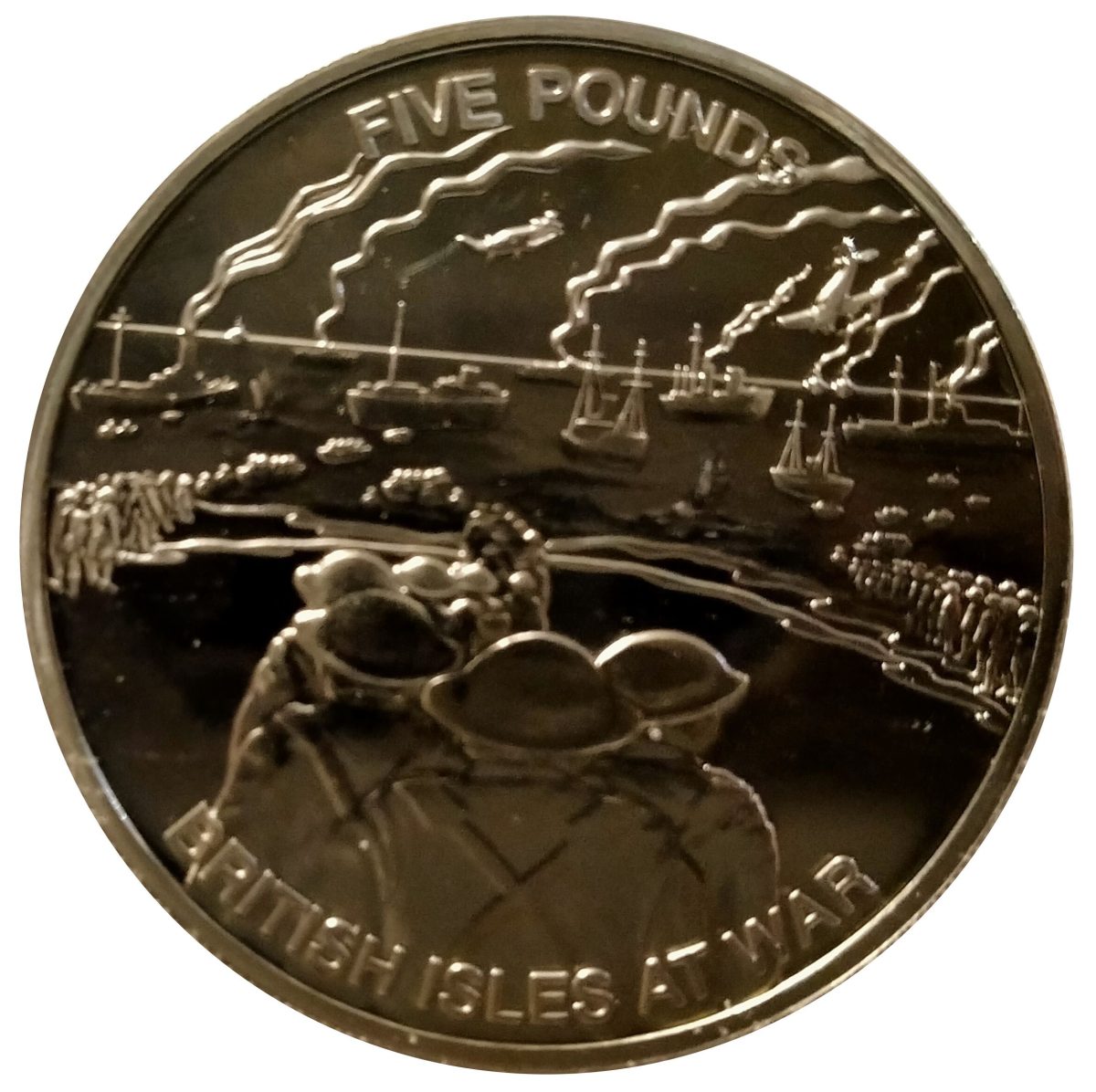 Guernsey 5 Pounds - Elizabeth II Evacuation of Dunkirk reverse