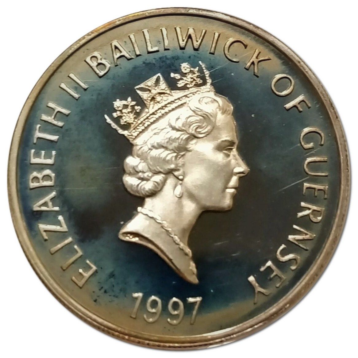 Guernsey 1 Pound - Elizabeth II Tower of London - Silver obverse