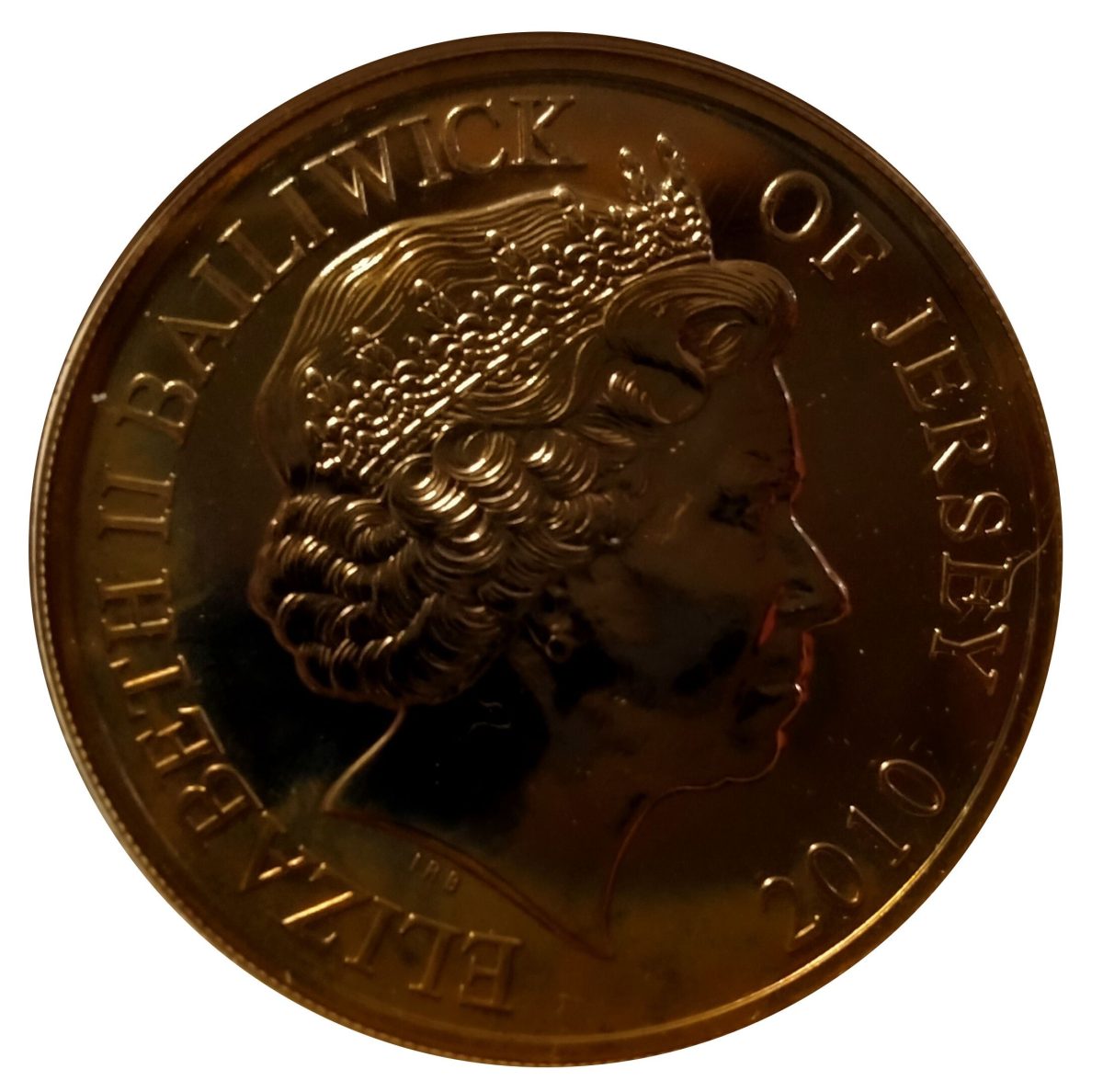 Jersey 5 Pounds - Elizabeth II DBF: Mike Crossley obverse