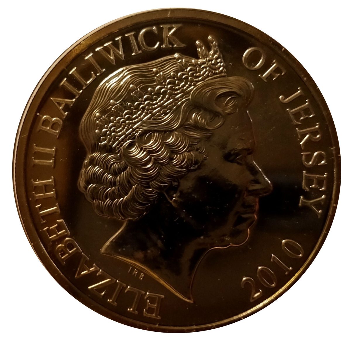 Jersey 5 Pounds - Elizabeth II DBF: Erick Lock obverse