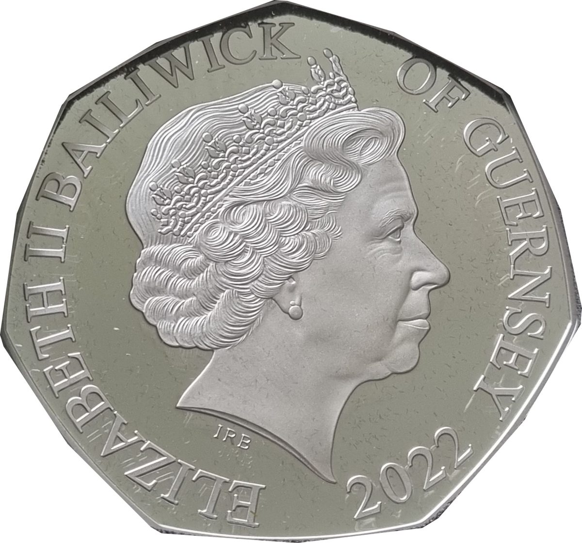 Guernsey 50 pence - Elizabeth II platinum jubilee obverse