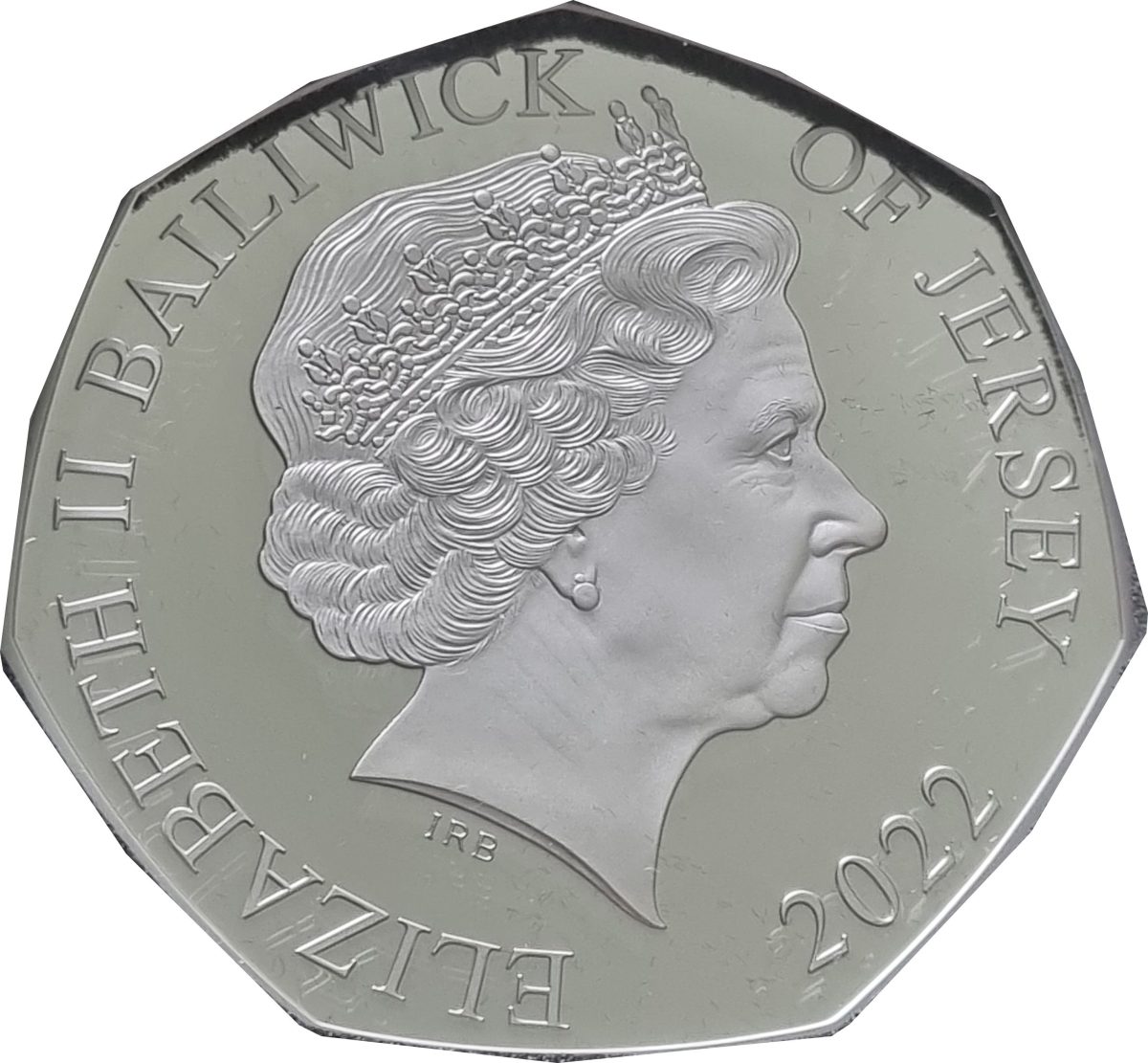 Jersey 50 Pence - Elizabeth II platinum jubilee obverse