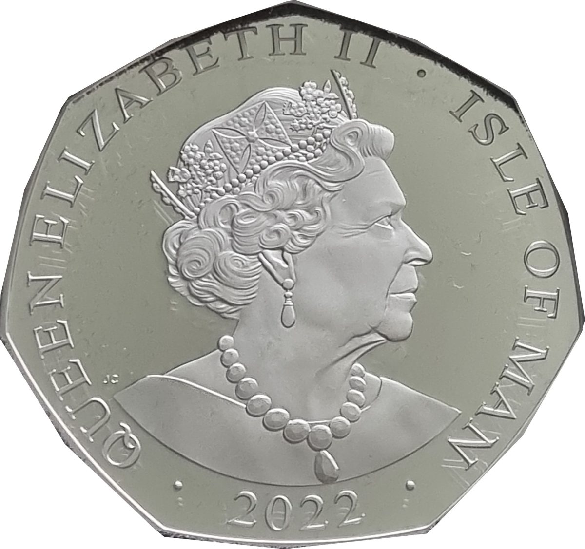 Isle of Man 50 Pence - Elizabeth II Platinum Jubilee; Silver 1oz obverse