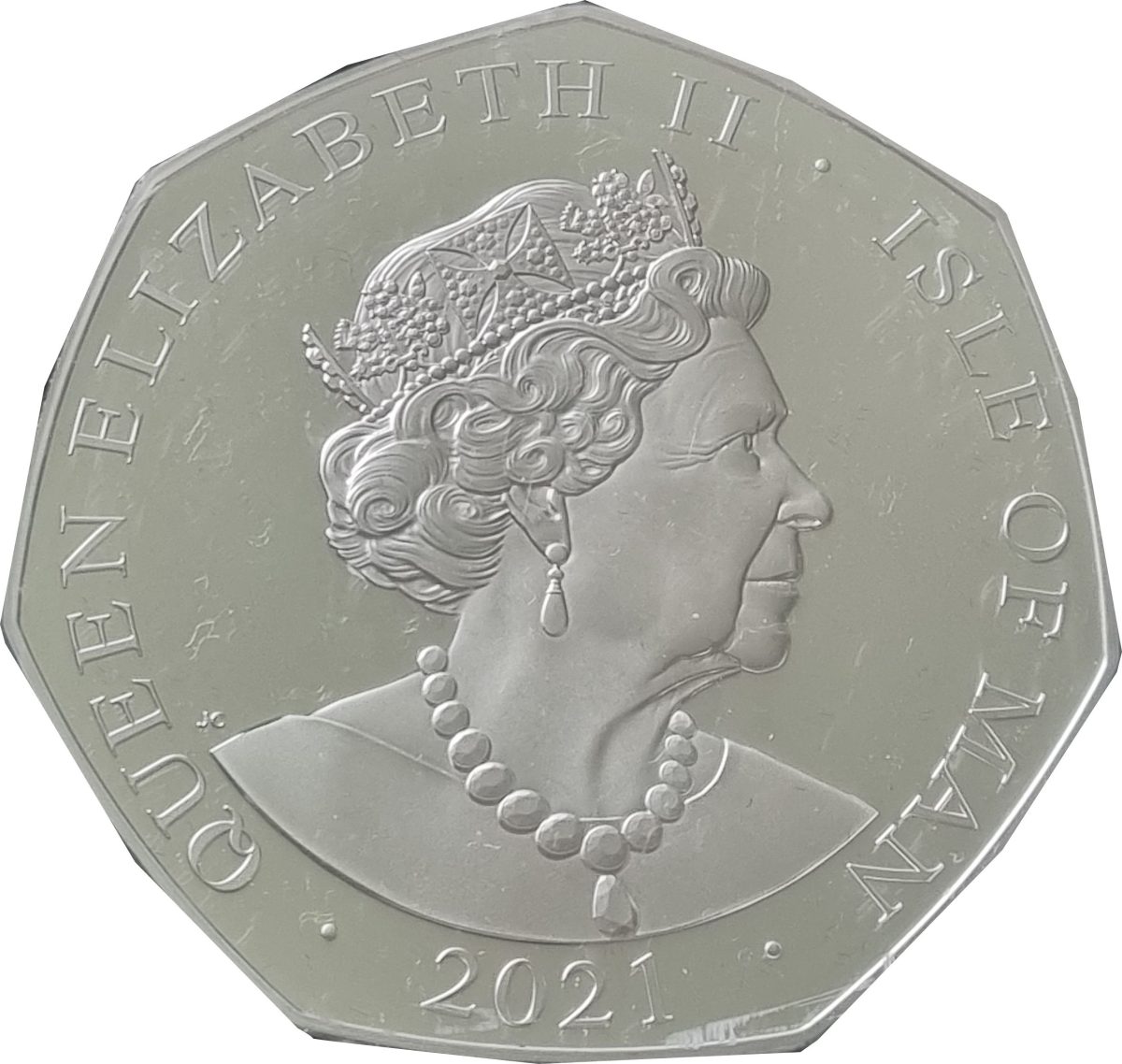 Isle of Man 50 Pence - Elizabeth II 95th Birthday - Bust from 2000; big diameter obverse