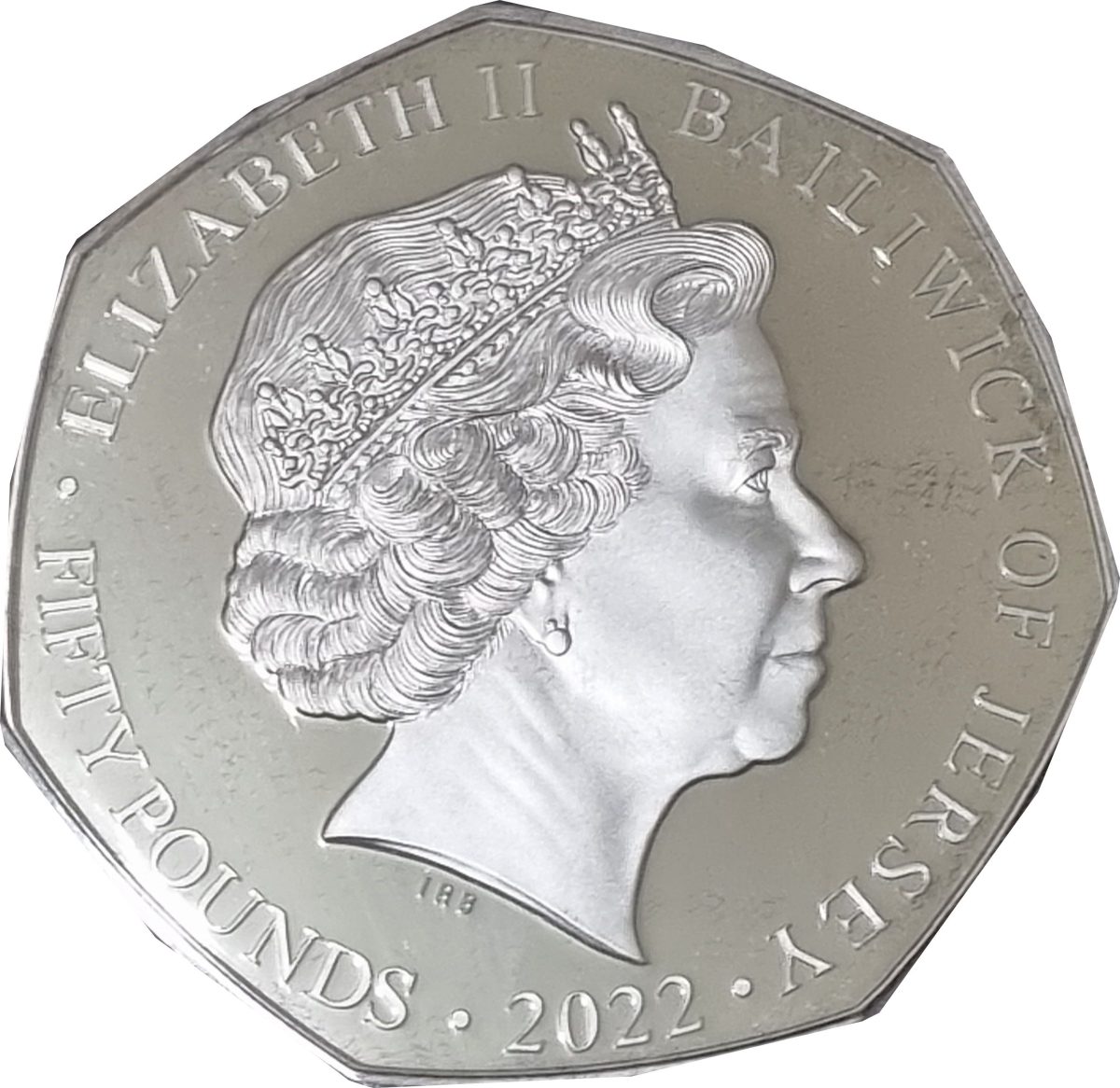 Jersey 50 Pounds - Elizabeth II platinum jubilee obverse