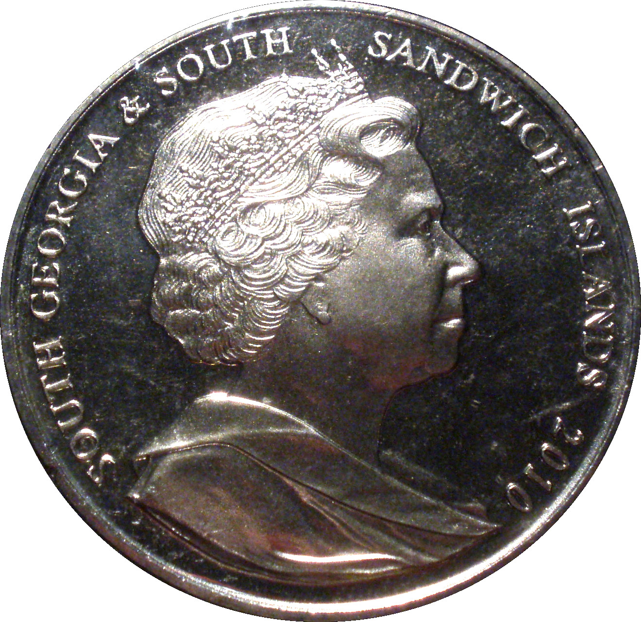 South Georgia and the South Sandwich Islands 2 Pounds - Elizabeth II Race to the South Pole obverse
